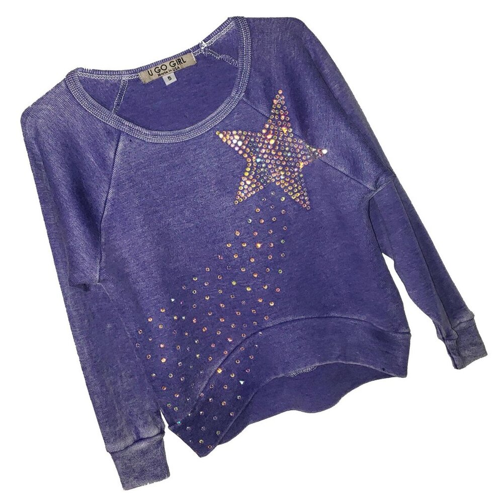 Shining Star Girl's Purple Sweatshirt